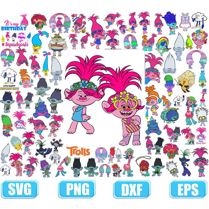 Poppy Trolls Bridget Poppy SVG PNG JPEG Digital Cut Vector F