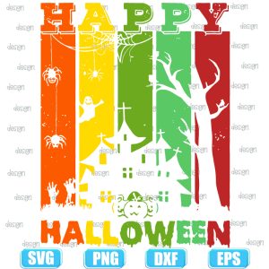 vintage happy halloween colorful,halloween svg,halloween svg images,halloween shirt svg