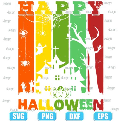 Vintage Happy Halloween Colorful