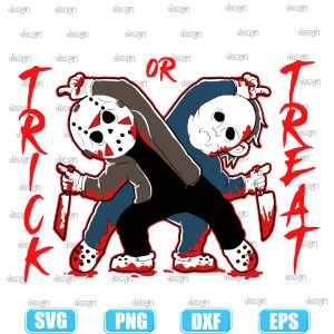 jason voorhees and michael myers trick or treat,halloween svg,halloween svg images,halloween shirt svg