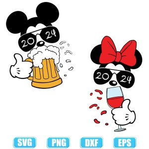 Drinking Beer And Wine Svg Mickey svg