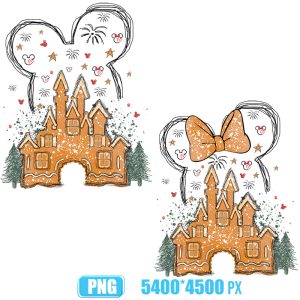 Mickey Minnie Christmas disney castle png