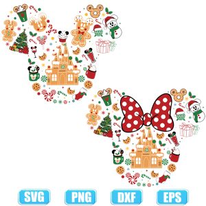 christmas mouse head mickey minnie svg