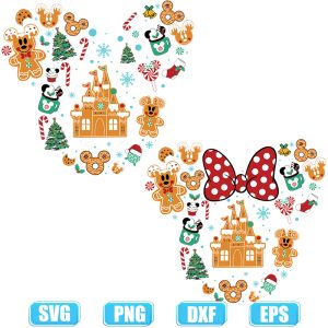 disney mickey mouse minnie castle cookie svg