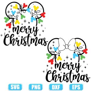 merry christmas light svg