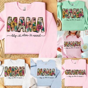 Floral mama png,Mother's Day Gift,Floral Nana Grandma Bundle png,Mama Flower Glitter png,Mama Flower with Kids Names,Mama floral,Custom Mama groovy png,mother's day gifts for grandma