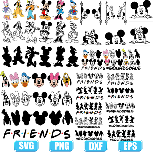 mickey mouse friends outline